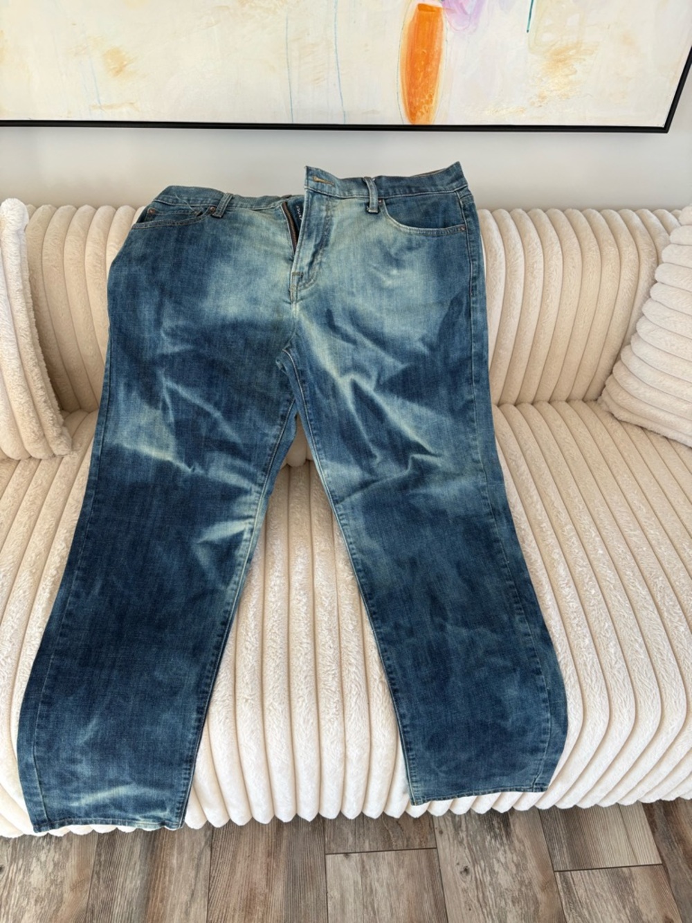 Lucky Brand Distressed Indigo Straight Jeans